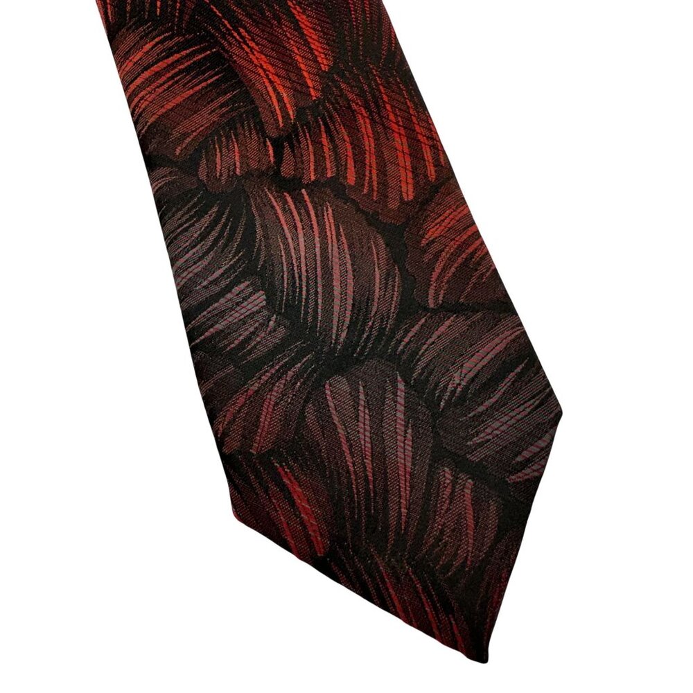 Vtg McGregor Mens Neck Tie Red & Black Patterned Silk Ties Made In USA
